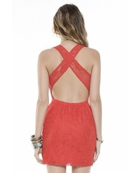 Lovers + Friends Shooting Stars Dress In Red Lace