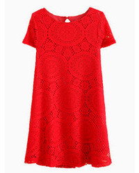 Choies Red Lace Through Out Shift Dress