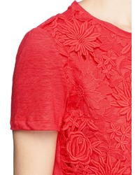 Nobrand Katama Floral Lace Linen Jersey T Shirt