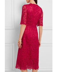 Dolce & Gabbana Guipure Lace Dress Red