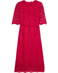 Dolce & Gabbana Guipure Lace Dress Red