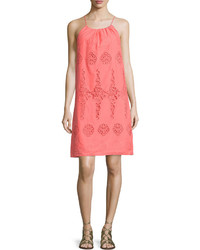 Max Studio Lace Inset Sleeveless Dress Spice Coral