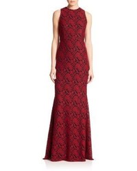 Alice + Olivia Alice And Olivia Roxie Embroidered Lace Gown