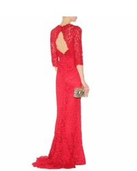 Dolce & Gabbana Cotton Blend Lace Gown