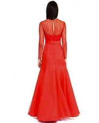 Kay Unger Lace Gown In Red