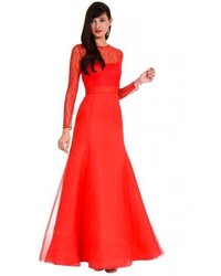 Kay Unger Lace Gown In Red