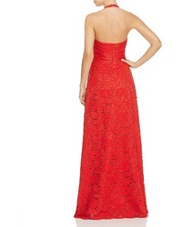 JS Collections Lace Halter Gown
