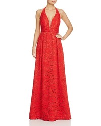 JS Collections Lace Halter Gown