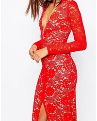 Missguided Lace Split Detail Maxi Dress