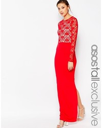 Asos Tall Soft Lace Top Maxi Dress