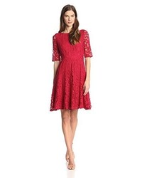 Adrianna Papell Lace Fit And Flare Dress