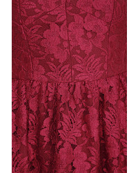 Minuet Award Of Excellence Wine Red Lace Skater Dress