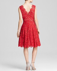 Vera Wang Dress Scalloped Lace Fit And Flare