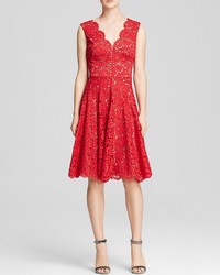Vera Wang Dress Scalloped Lace Fit And Flare