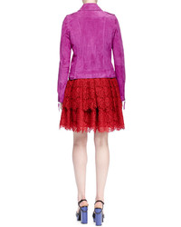 Lanvin Floral Lace Tiered Fit And Flare Dress