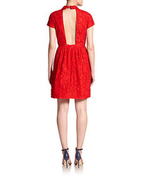 Carven Sheer Panel Lace Dress