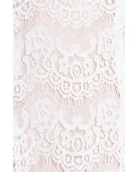 Betsy & Adam Short Sleeve Lace Fit Flare Dress