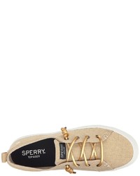 Sperry Crest Vibe Washed Linen Lace Up Casual Shoes