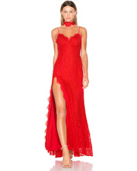 Fame And Partners X Revolve Everett Lace Maxi Dress In Red