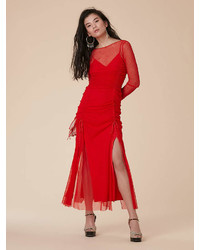 Diane von Furstenberg Maxi Fitted Mesh Lace Dress