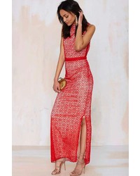 Nasty Gal Factory Again Isabel Lace Maxi Dress
