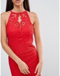 Lipsy Placet Lace Fishtail Maxi Dress