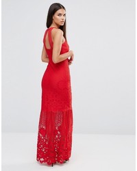 Lipsy Placet Lace Fishtail Maxi Dress