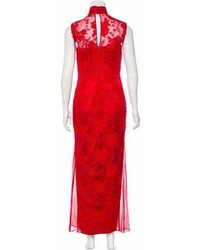 Shanghai Tang Lace Maxi Dress