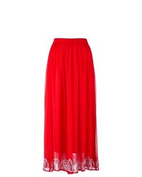 Red Lace Maxi Skirt