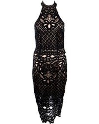 Boohoo Boutique Ayn Lace Open Back Midi Bodycon Dress