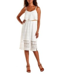 Charlotte Russe Belted Lace Midi Dress