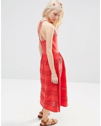 Asos Cotton Midi Sundress With Lace Inserts