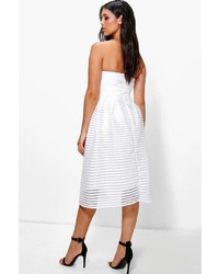 Boohoo Eilish Panelled Midi Full Skirt Skater Dress