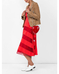 Valentino Lace And Pleated Silk Midi Dress