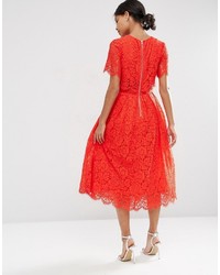 Asos Lace Crop Top Midi Prom Dress