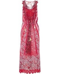 Elie Tahari Mckenna Appliqud Tulle And Lace Trimmed Floral Print Silk Blend Midi Dress