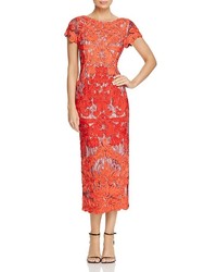 JS Collections Mixed Lace Midi Dress