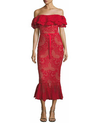 Marchesa Notte By Strapless Lace Dress