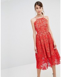 Warehouse Premium Lace Full Midi Dress