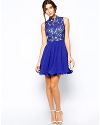 Chi Chi London Lace High Neck Prom Dress With Full Skirt