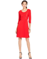 Ny Collection Three Quarter Sleeve Lace Dress