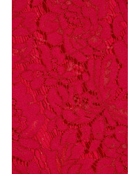 Diane von Furstenberg Glimmer Corded Lace Pencil Skirt Red