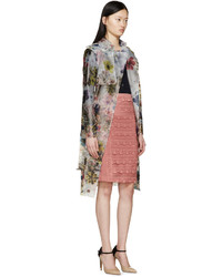 Burberry Prorsum Pink Tiered French Lace Skirt
