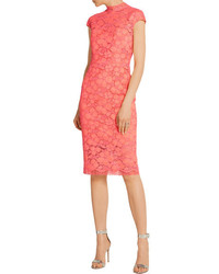 Lela Rose Corded Lace Dress Papaya