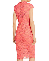 Lela Rose Corded Lace Dress Papaya