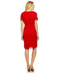 Preston & York Felicia Short Sleeve Lace Sheath Dress