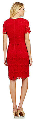 preston & york felicia short sleeve lace sheath dress