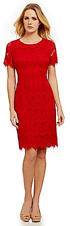 Preston & york felicia short sleeve lace sheath hot sale dress