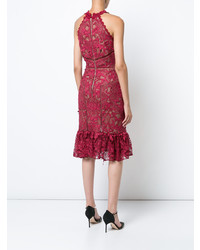 Marchesa Notte Fitted Lace Dress