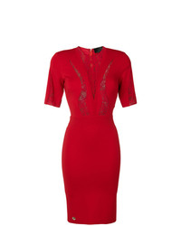 Philipp Plein Fitted Lace Insert Dress